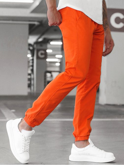 Čudovite jogger hlače v temno oranžni barvi JB/JP1145/13