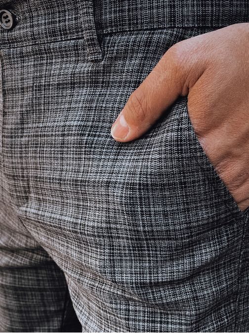 Atraktivne grafit hlače s karo vzorcem