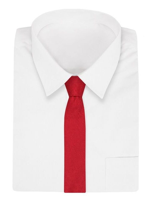 Rdeča kravata z nežnim rožastim vzorcem