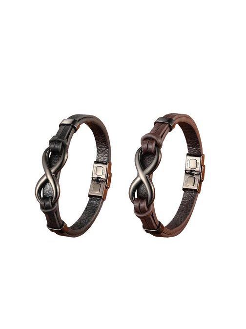 Rjava usnjena zapestnica Infinity