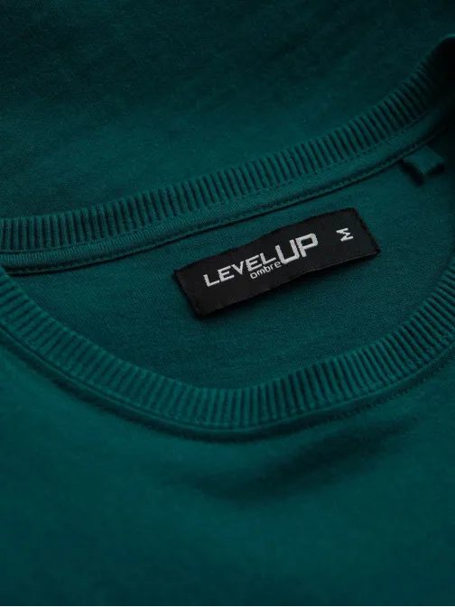 Zanimiva majica z dekorativnim žepom temno zelena V5 TSPT-0154