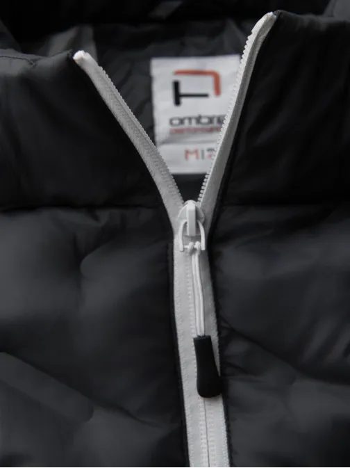 Modna grafitno-bela prešita jakna V3 JALP-0206