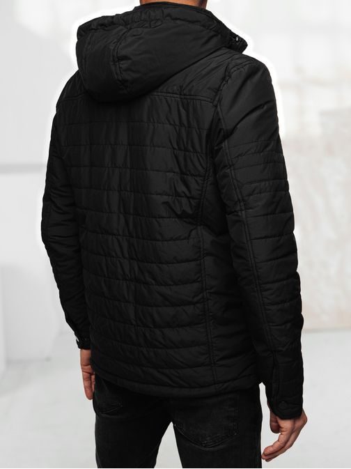 Prehodna modna črna jakna s kapuco