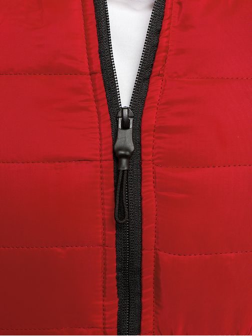 Prešita moška rdeča bomber jakna J.STYLE AK84