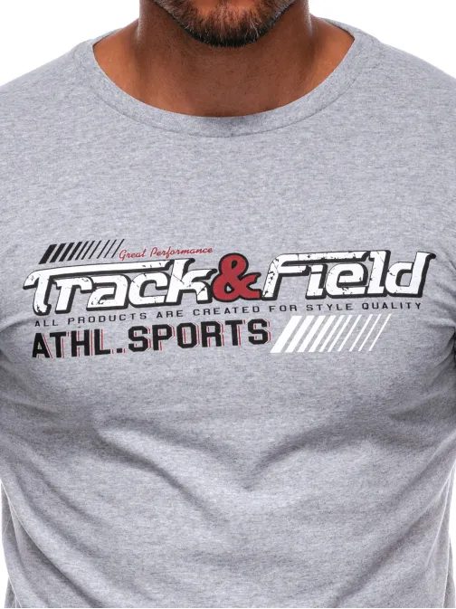 Majica z napisom v sivi barvi S1767