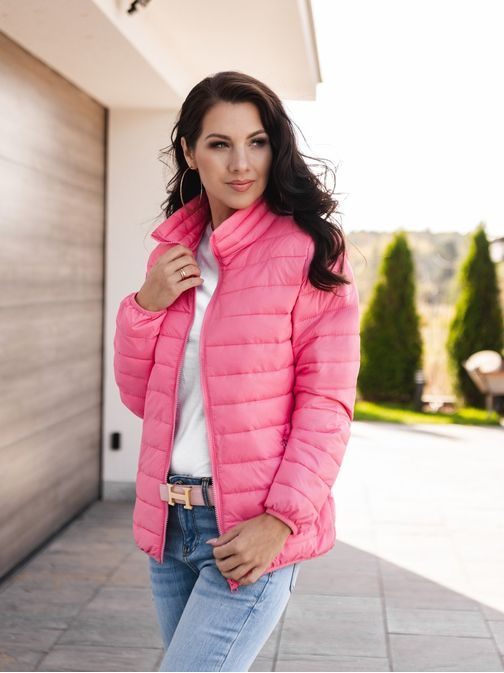 Moderna svetlo rožnata ženska prehodna jakna CLR012