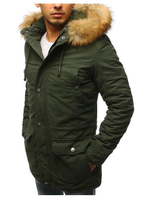 Zelena zimska jakna s kapuco