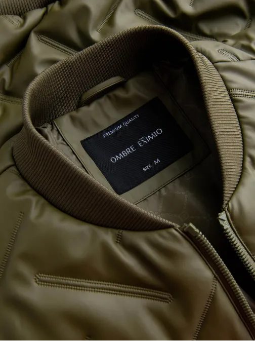 Olivno zelena bomber jakna z vzorcem V2 JALP-0196