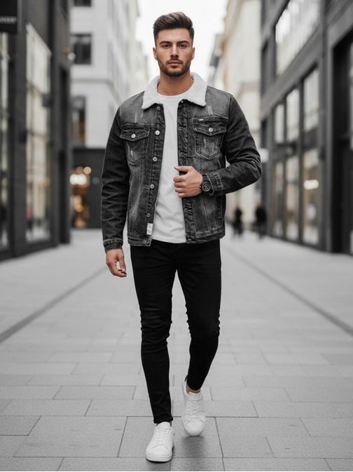 Originalna grafit prehodna jeans jakna