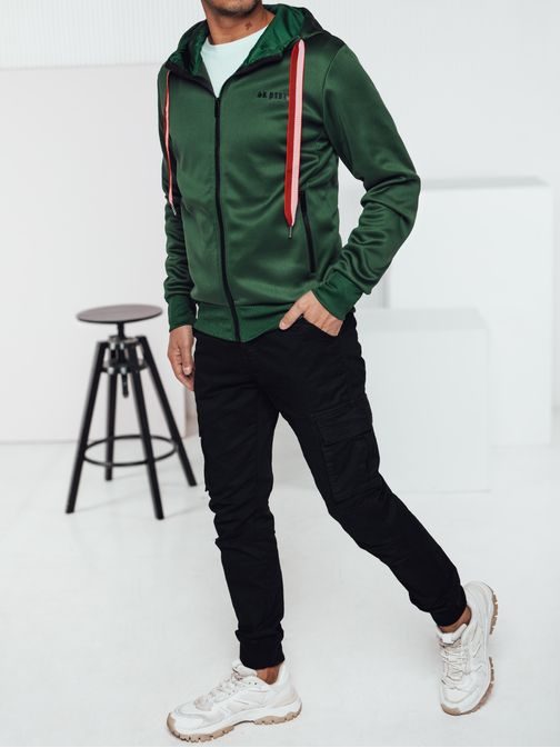 Zanimiv zelen pulover s kapuco