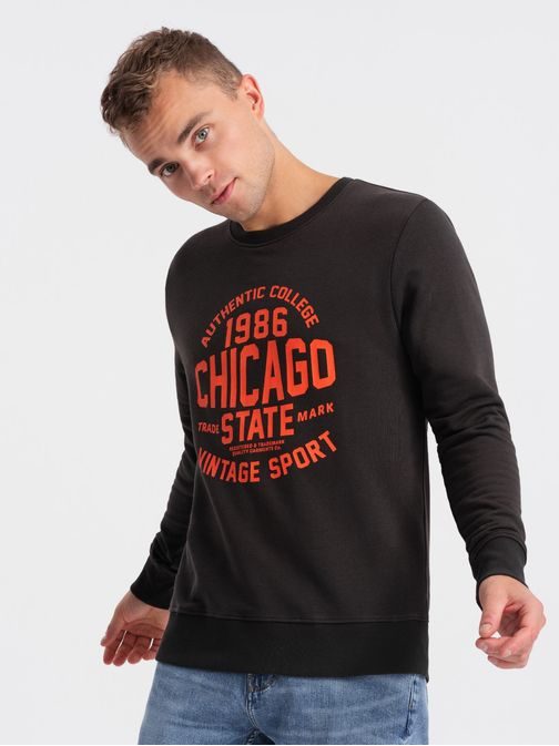 Avtentičen temno rjav pulover z napisom V2 SSPS-0154