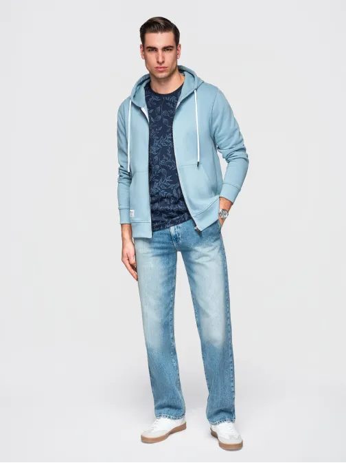 Moška svetlo modra jopa z zadrgo V7 SSBZ-0272