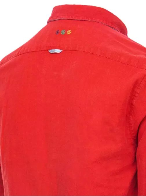 Rdeča ležerna bombažna srajca