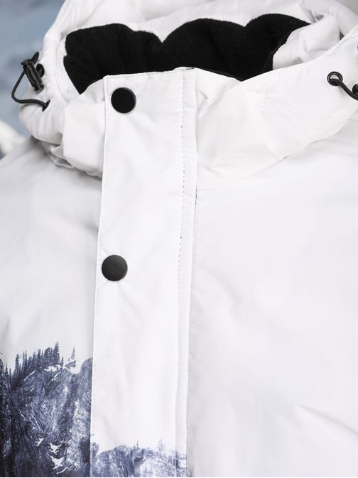 Edinstvena belo-modra potiskana zimska jakna