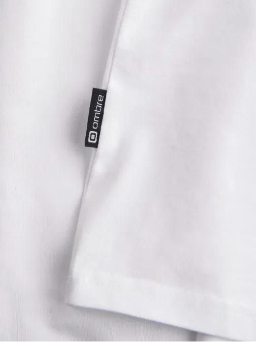 Modna bela majica z dolgimi rokavi in logotipom V1 LSCL-0102