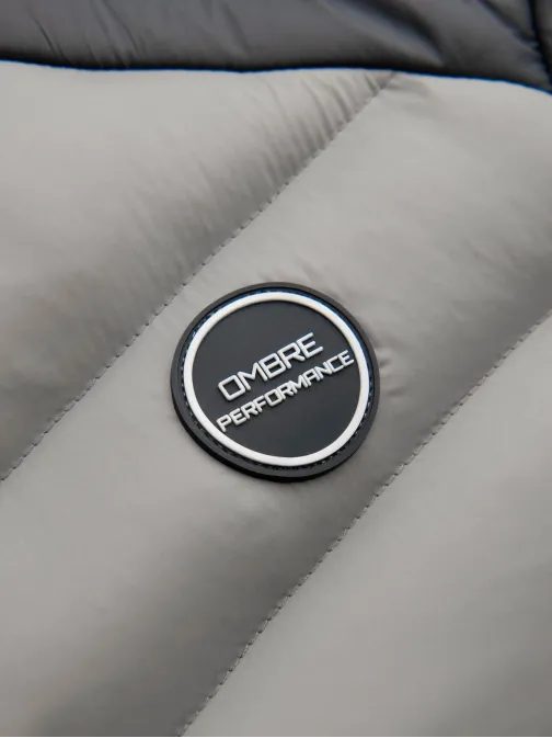 Športna pepelnata prešita jakna V11 JALP-0185