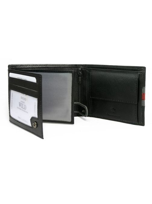 Črna denarnica z rdečim trakom