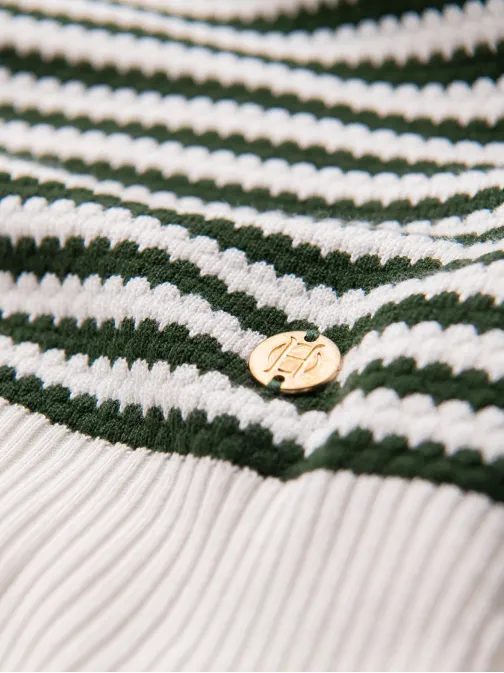 Majica V3 TSCT-0255 z mornarsko olivno in belo barvo