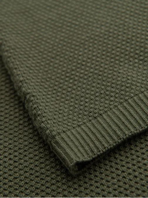 Olivno pletena moška majica s kratkimi rokavi V5 TSCT-0244