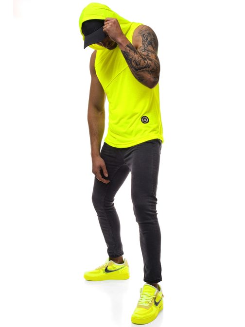 Neon-rumena majica s kapuco O/2538X