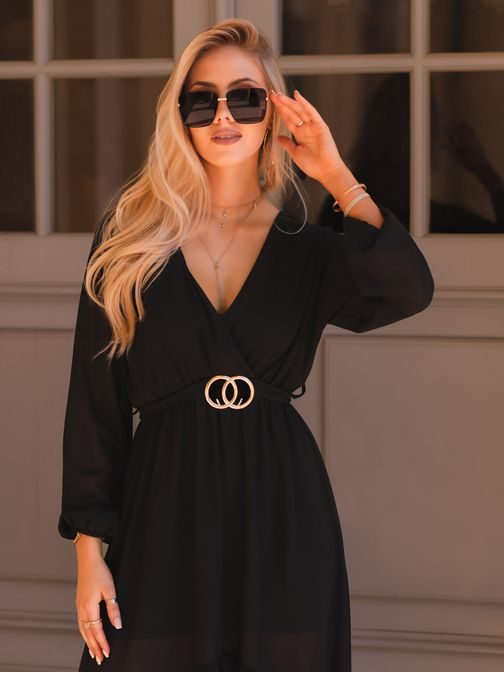 Stilska ženska črna obleka DLR050