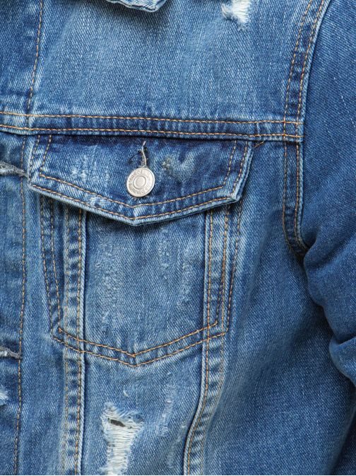Denim modra jakna z modnimi robovi