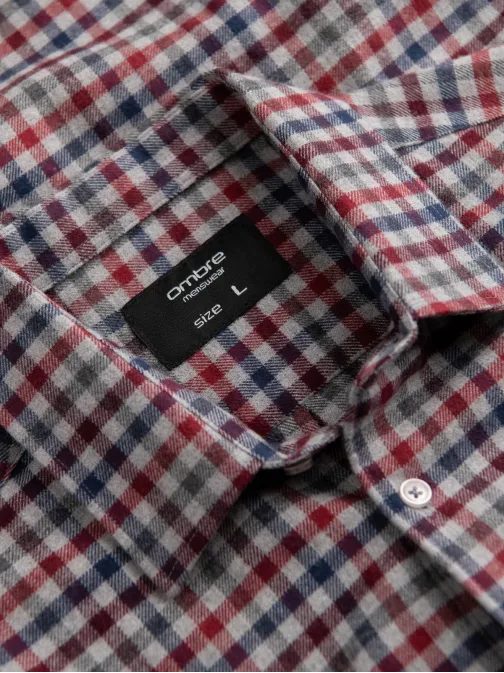 Originalna flanelna karo granat rdeča srajca V3 SHCS-0150