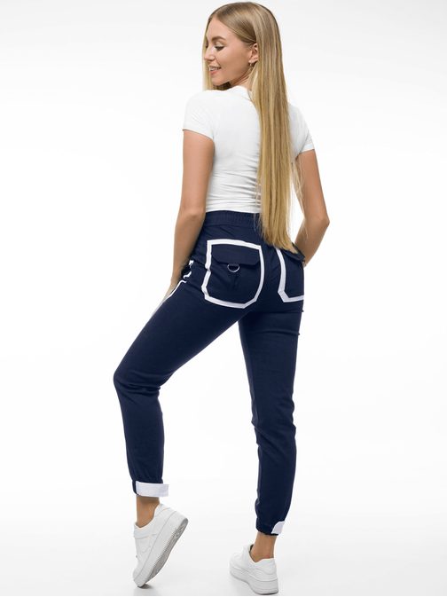 Neobičajne ženske jogger hlače v granatni barvi O/8051