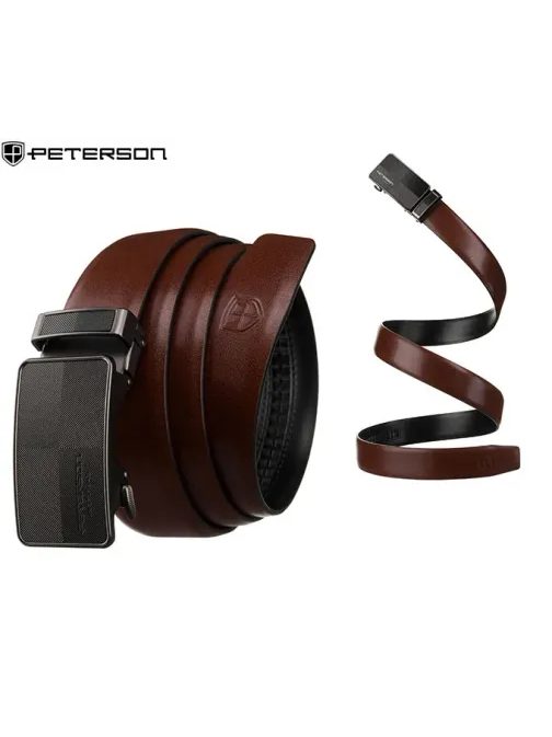 Eleganten rjav usnjen pas Peterson