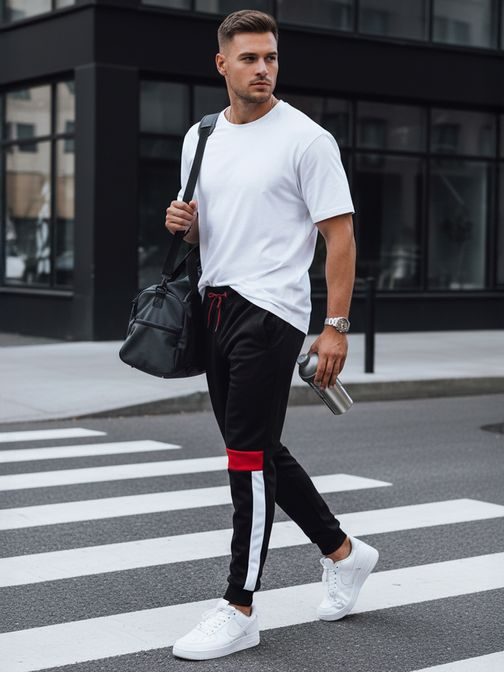 Moške dizajnerske športne hlače v črni barvi