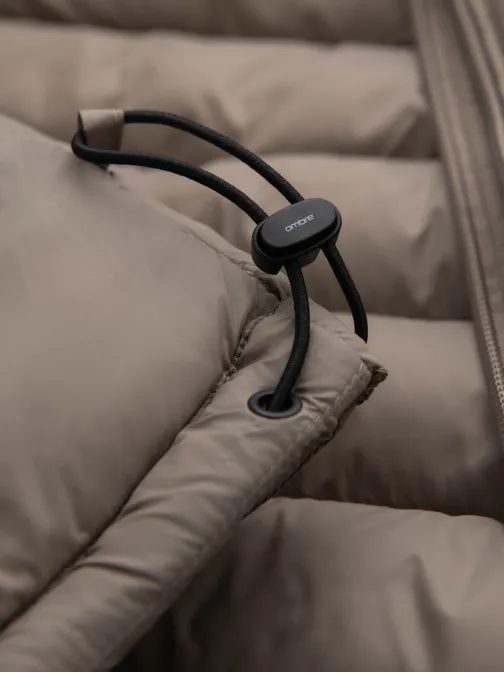 Edinstvena bež prešita jakna z visokim ovratnikom V4 JALP-0231