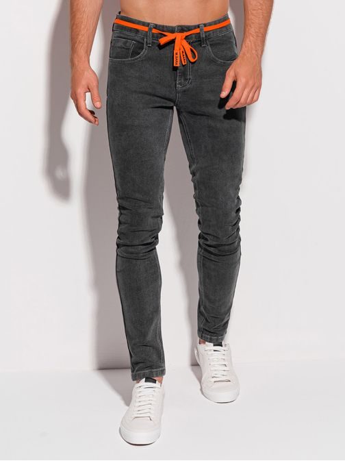 Jeans slim fit kavbojke v črni barvi P1249