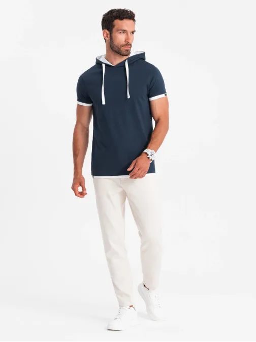 Temno modra majica s kapuco V4 TSCT-22SS-001