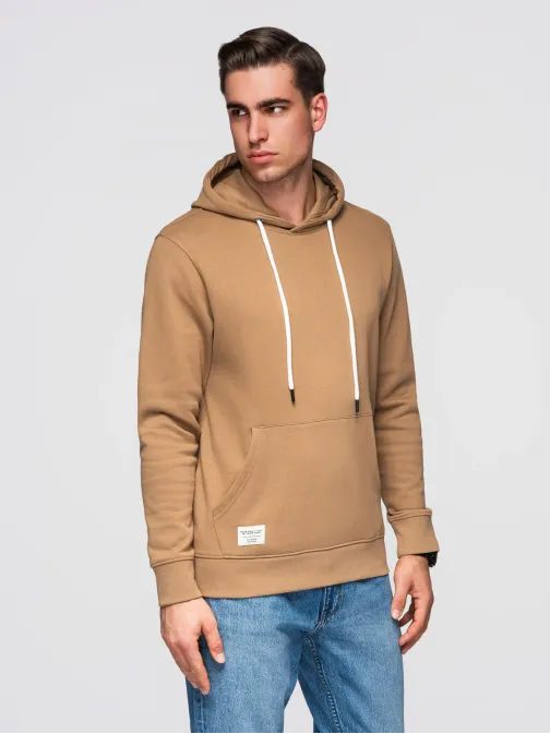 Modna rjava majica s kapuco SSBN-0270
