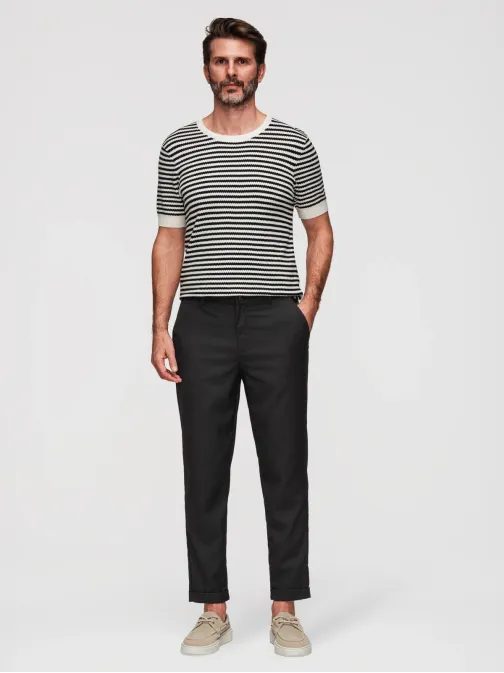 Moške črne chino hlače REGULAR V4 P1525