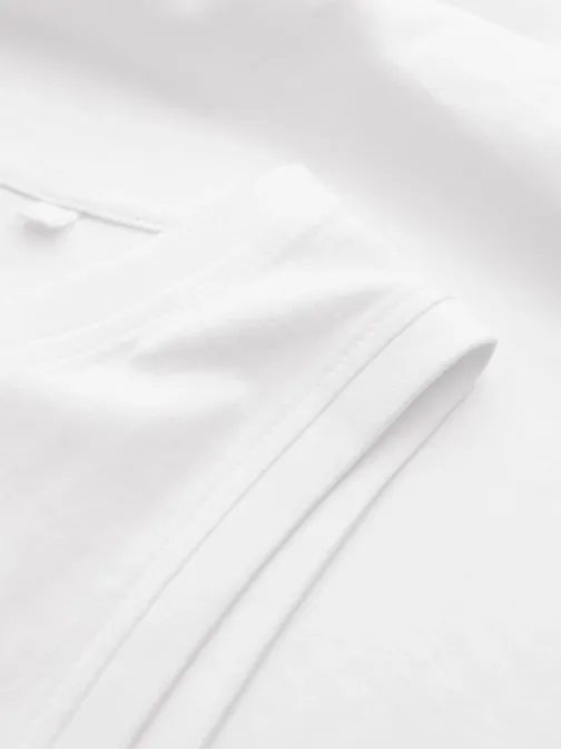 Enostavna bela majica brez rokavov V1 TSBT-0192