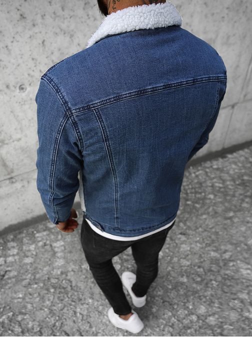 Jeans nebeško modra jakna s krznom NB/MJ533B