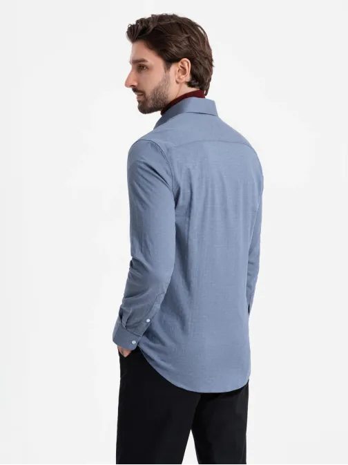 Elegantna modra slim-fit srajca V1 SHCS-0174