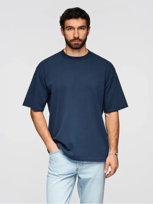 Temno modra majica prostega kroja  V9 TSBC-0267