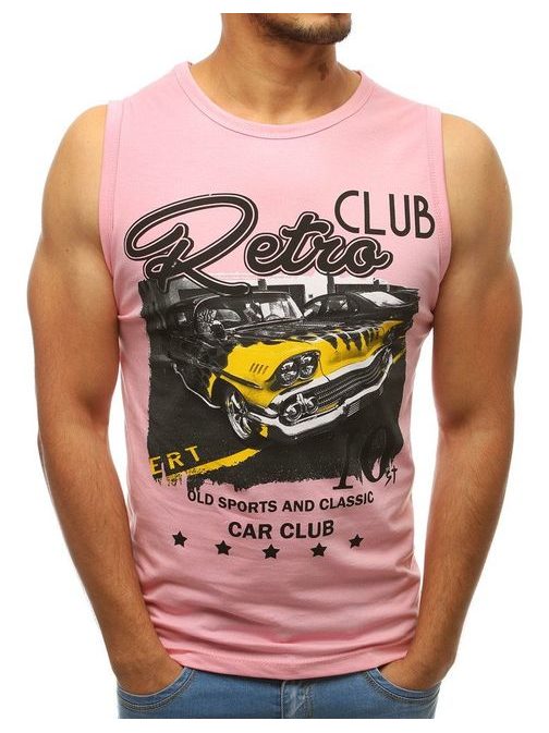 Rožnata majica brez rokavov RETRO CLUB