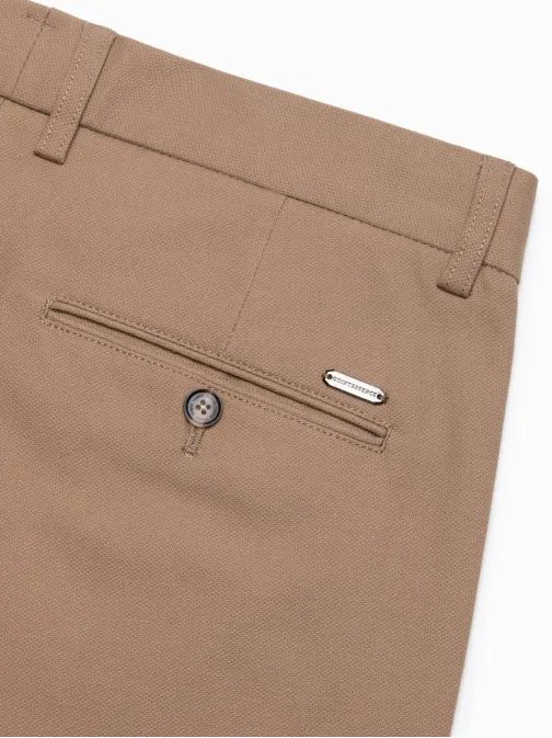Moške svetlo rjave chinos hlače slim fit V2 PACP-0186