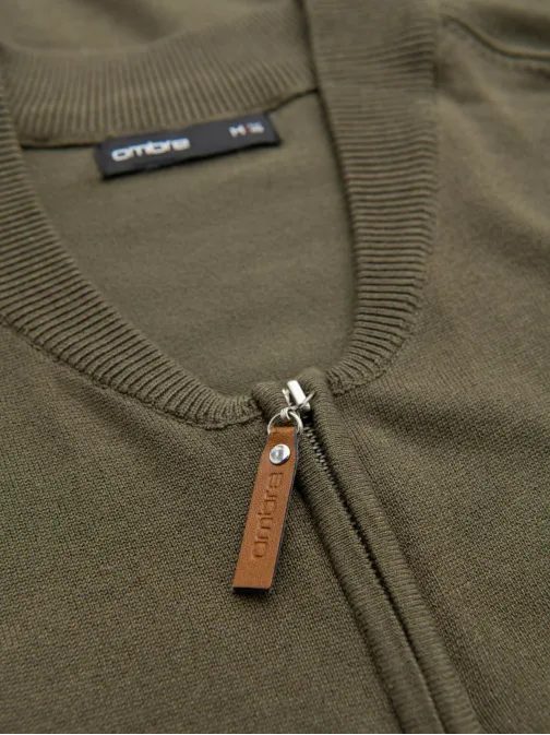 Moderen oliven moški pulover V1 SWZS-0124