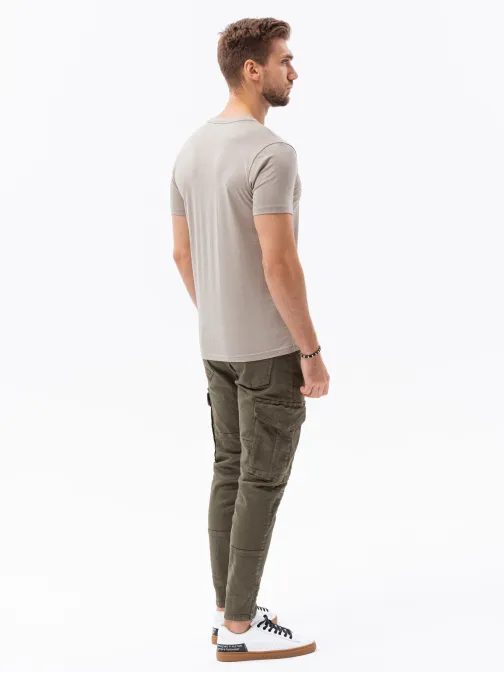 Preprosta svetlo rjava majica S1369