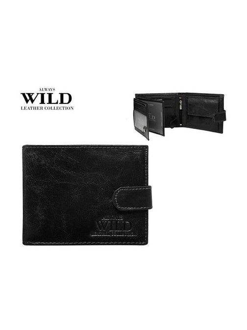Črna denarnica v usnjenem dizajnu