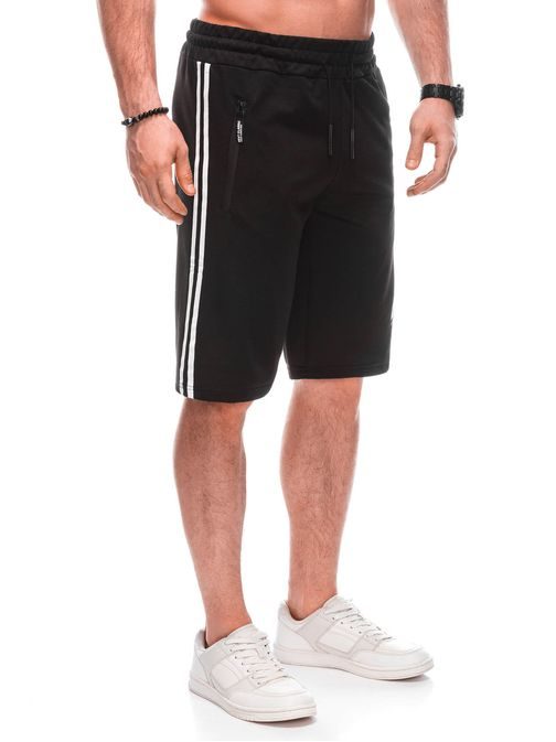 Črne kratke hlače v športnem dizajnu W489