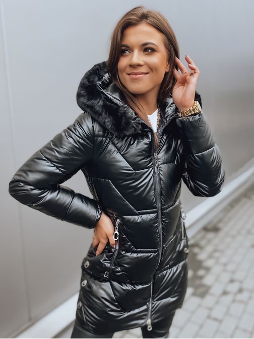 Ženska trendovska bunda v črni barvi Krista