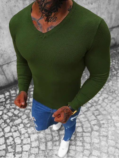 Zelen pulover z V-izrezom NB/MMB601/10