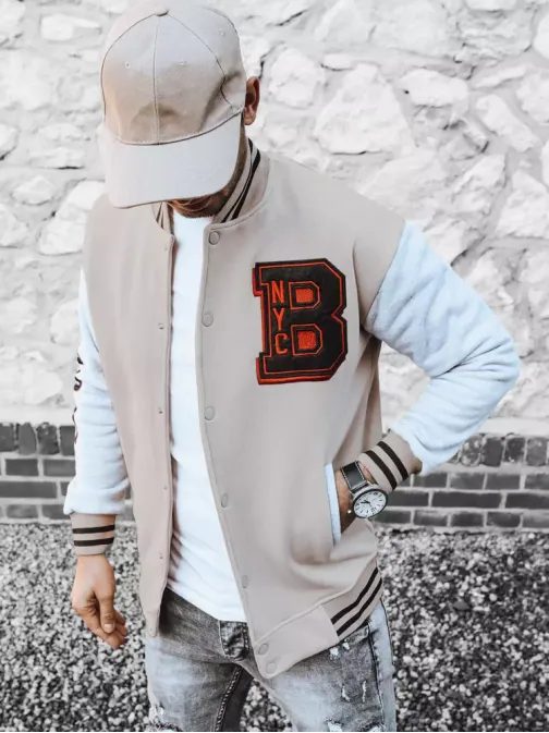 Originalna ecru jopa v baseball stilu