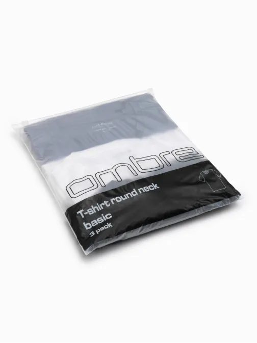 Paket treh bombažnih majic v mešanih barvah V8 TSBS-0232