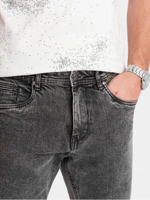 Moške kratke hlače iz džinsa sive barve v3 om-srds-0134